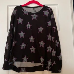 PixieLane black with stars long sleeve tee